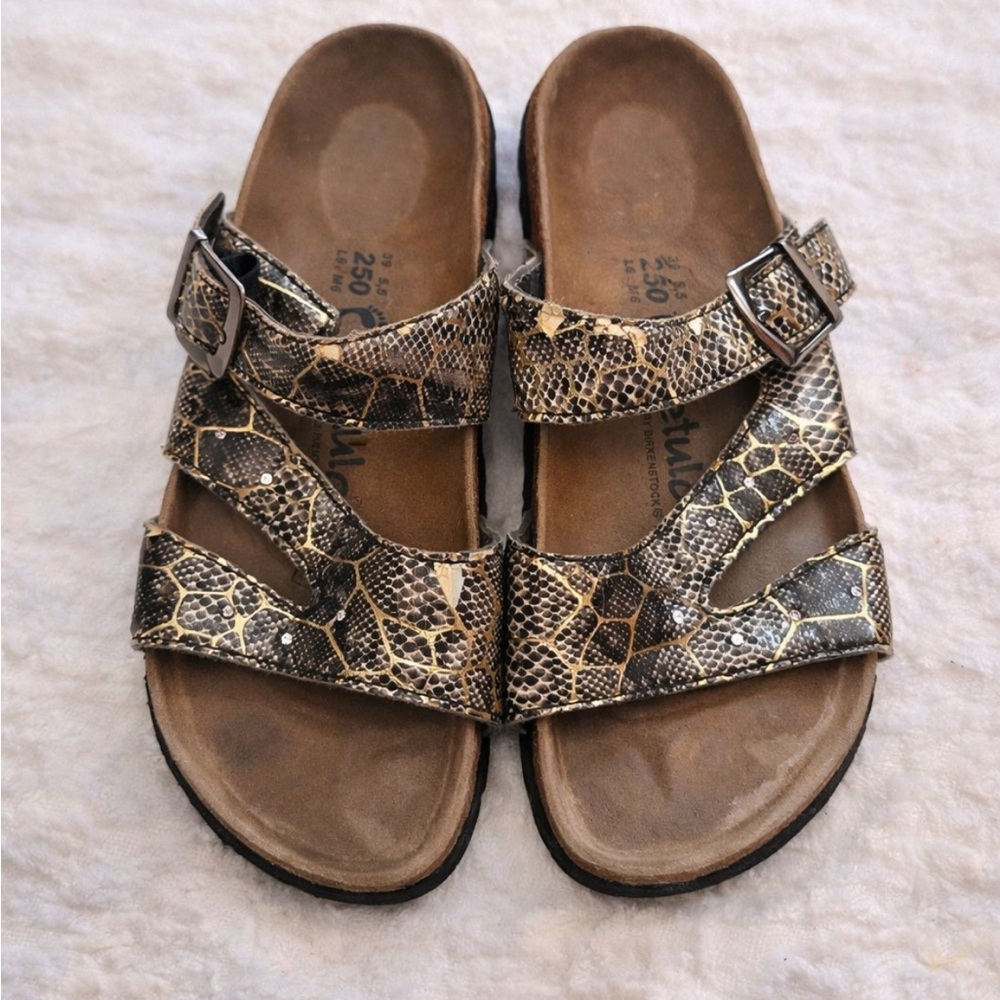 Betula by Birkenstock Snakeskin Pattern Sandals with Buckles